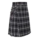 Schottischer Kilt Herren Kariert Klassischer Schottische Tartan Kilt Goth Rock Minirock Streetwear...