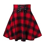 SUccess Damen Schottenrock Muster Kurzer Faltiger Party Mini Skater Rock Frauen Hohe Taille A Linie...