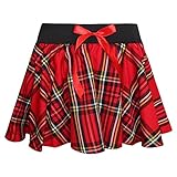 Crazy Chick Damen Mini Schottenrock Shorts Skater Mikro - Rot/Schwarz, Small/Medium