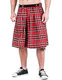 The Rock Shop Schottischer Kilt Tartan Red - Tartanmuster Rot bis 4XL (M/L)